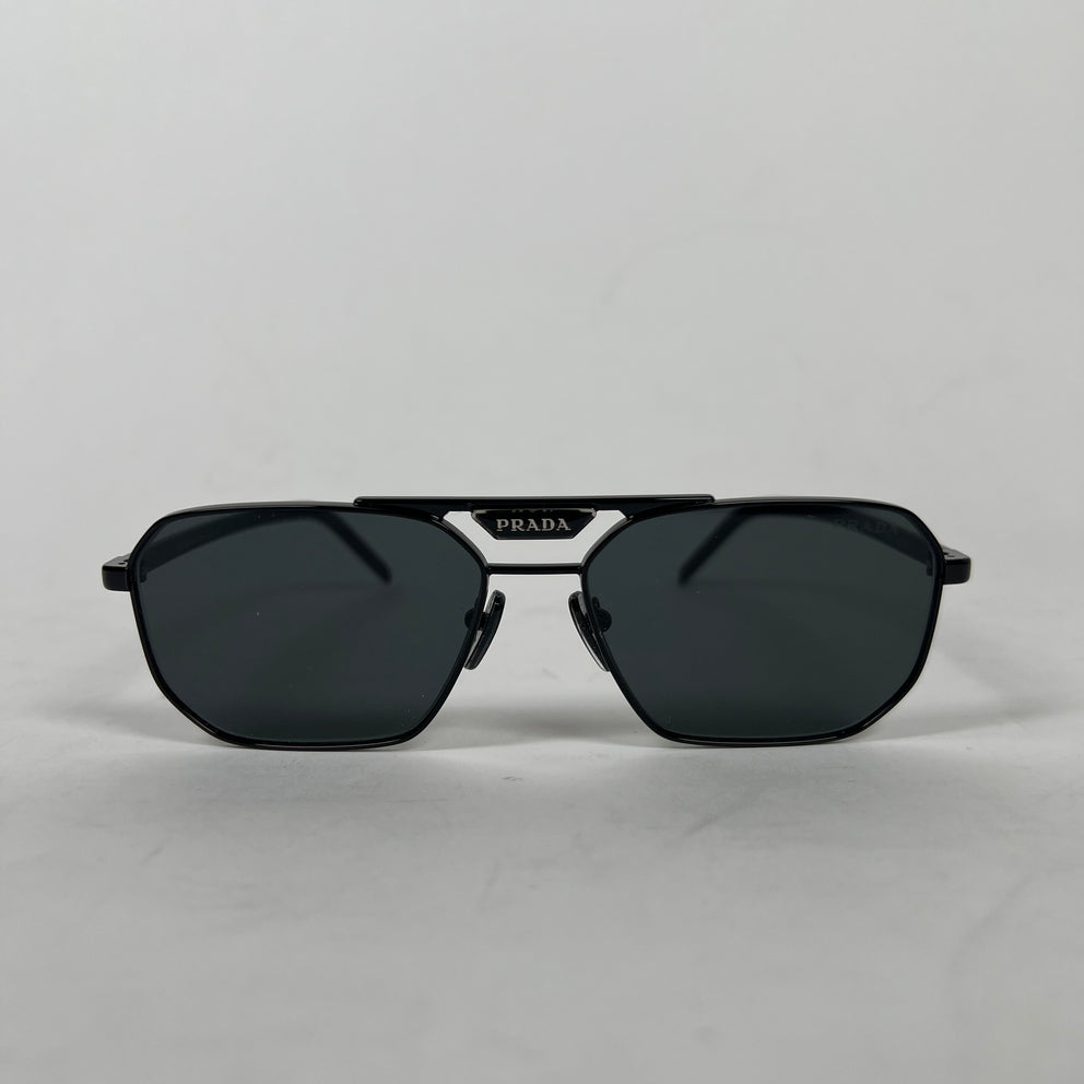 Prada Black Polarized Square Sunglasses