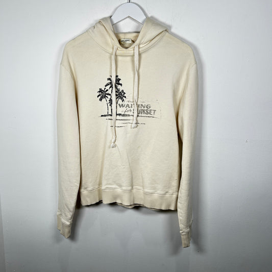 Saint Laurent Paris Beige Waiting for Sunset Hoodie Size M