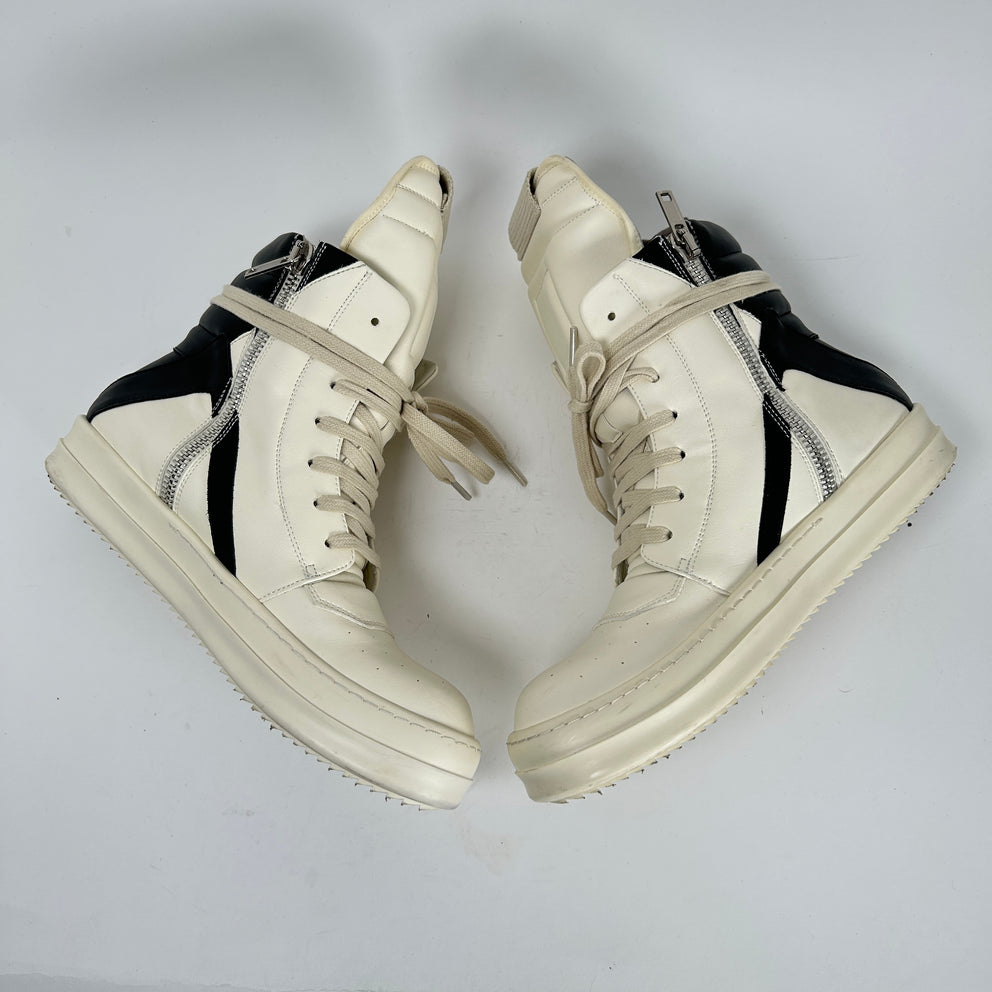 Rick Owens Milk/Black Geobaskets Size 43