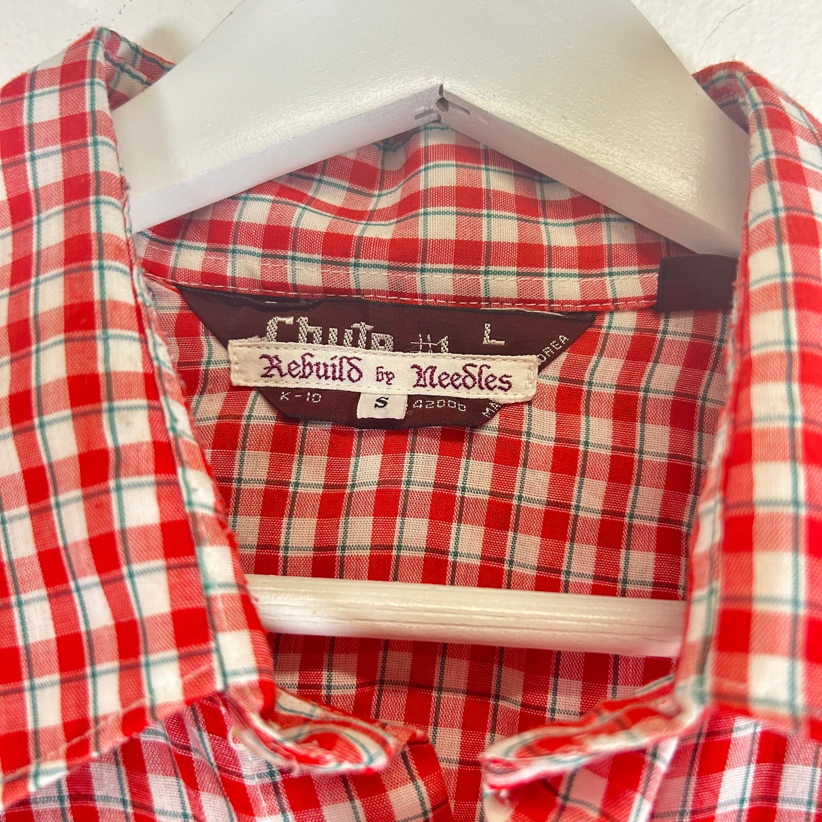 Needles Khaki Rebuild Flannel Shirt Size S