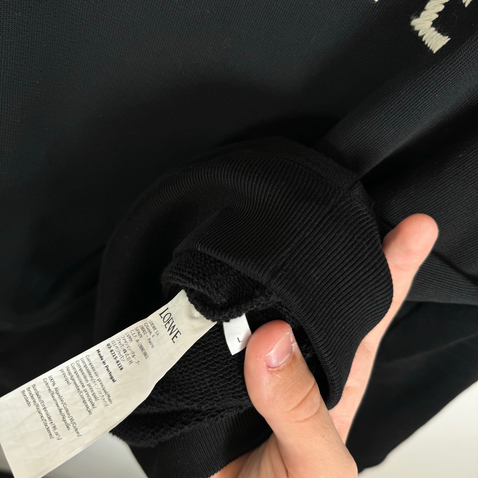 Loewe Black Embroidered Logo Sweater Size L
