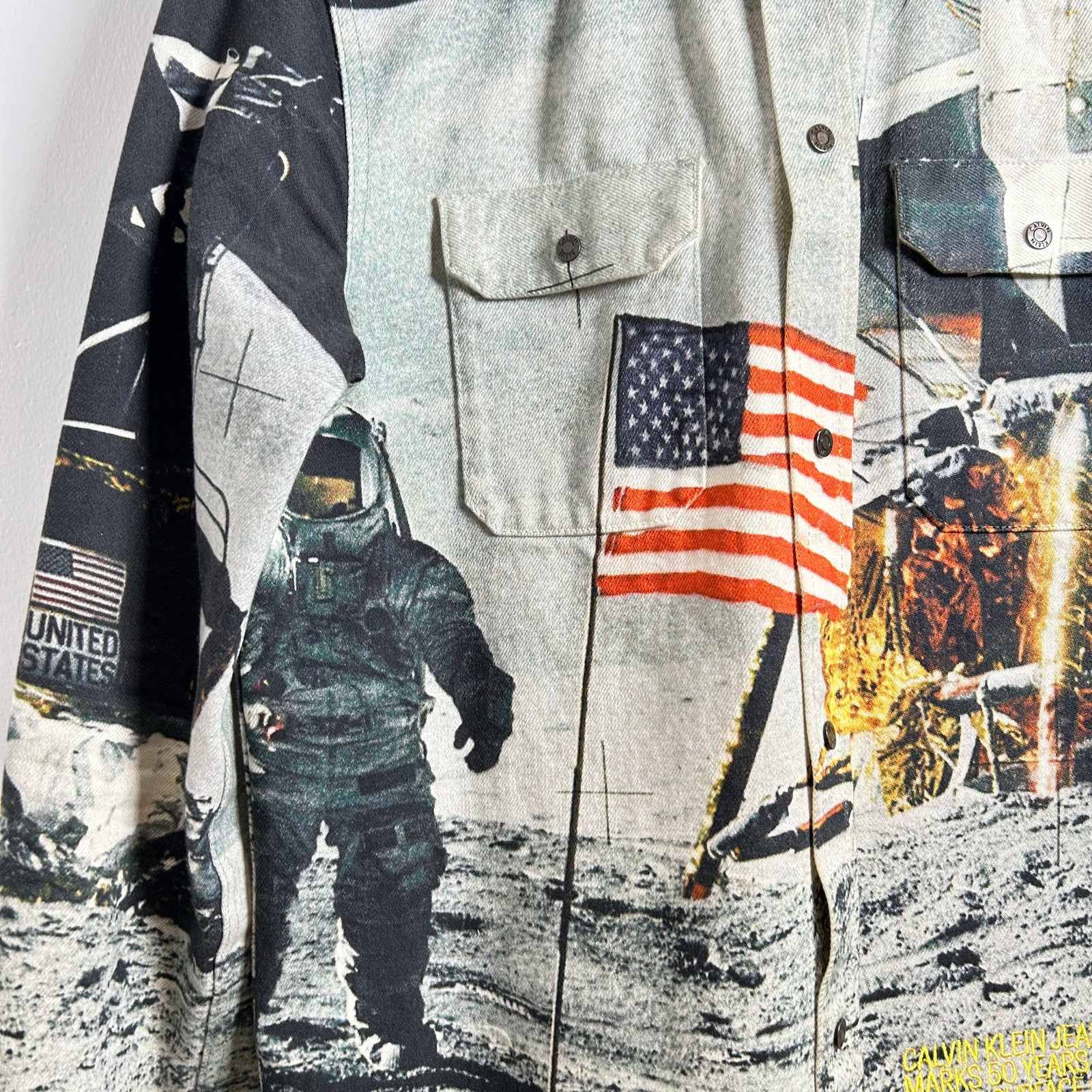 Raf Simons x Calvin Klein Jeans FW19 Moon Landing Denim Jacket Size L