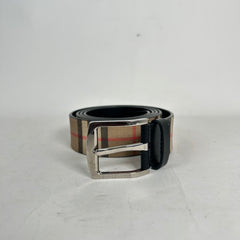 Burberry Beige Vintage Check Leather Belt Size 110