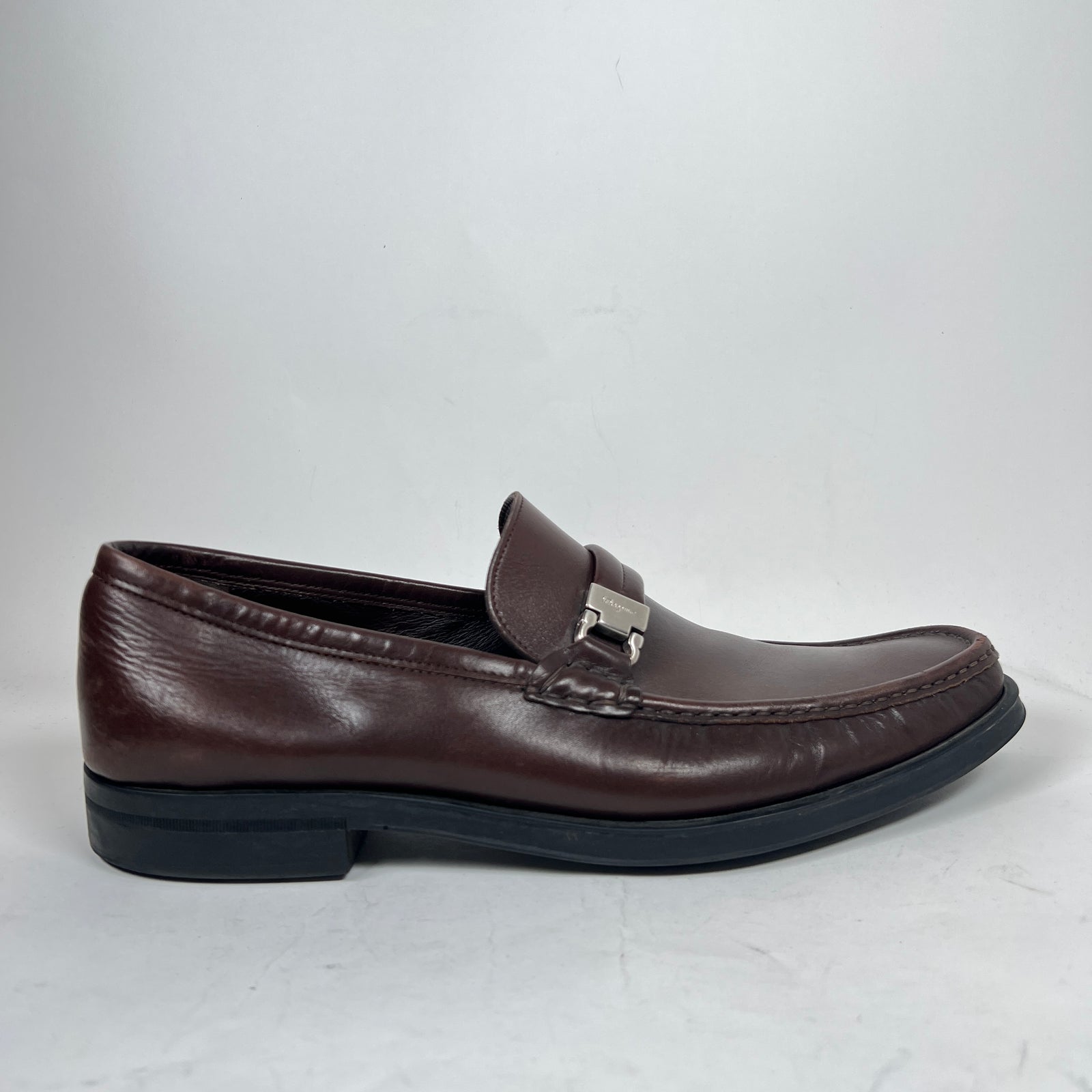 Ferragamo Brown Leather Loafers Size 10.5