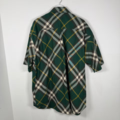 Burberry Green Plaid Button-Up T-Shirt Size XXL