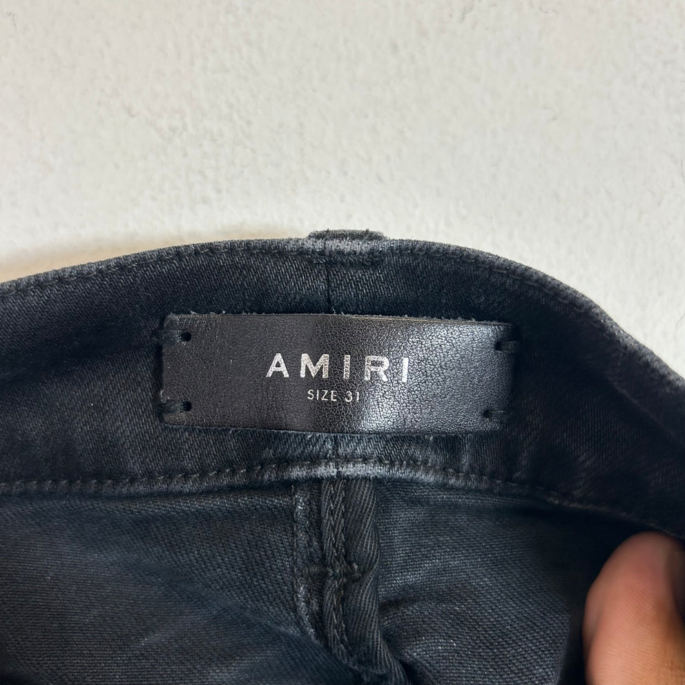Amiri Black Washed Skinny Jeans Size 31