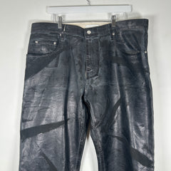 Helmut Lang Waxed Black Jeans Size 38