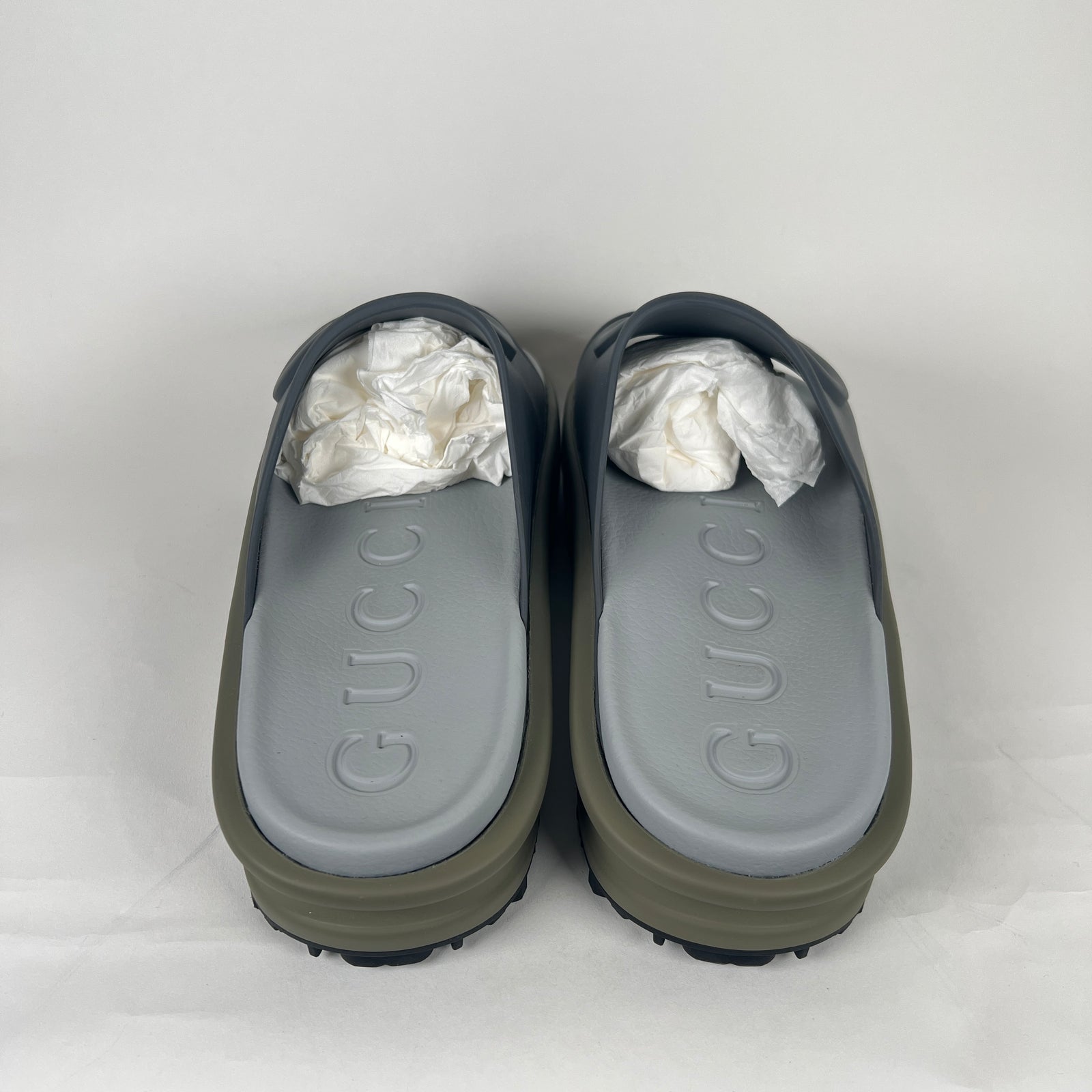 Gucci Dark Grey Interlocking G Slide Size 13