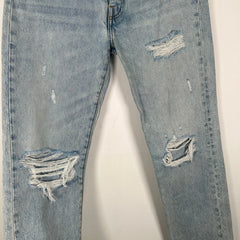 Amiri Light Wash Distressed Straight Jeans Size 27