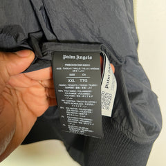 Palm Angels Curved Logo Nylon Windbreaker Jacket
