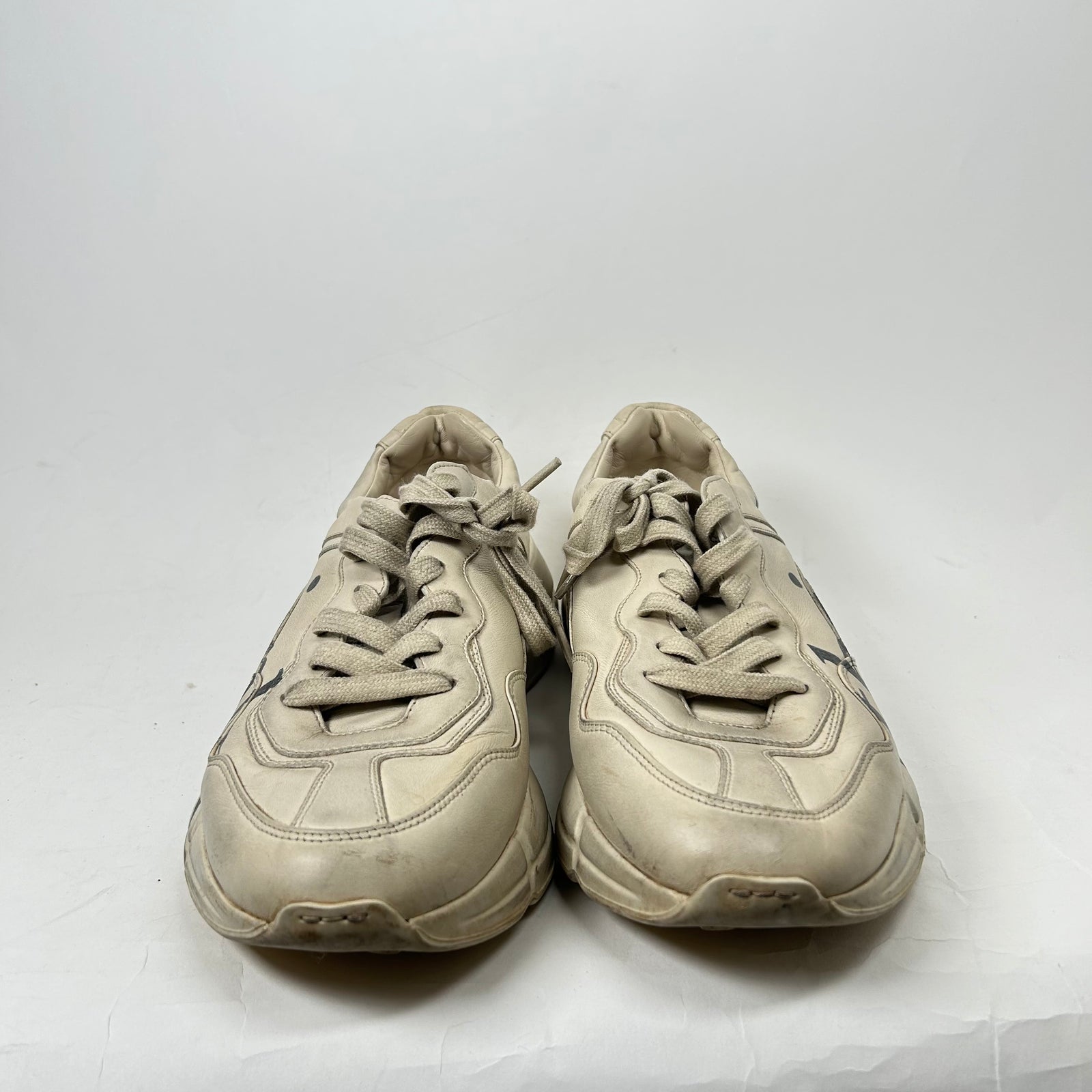 Gucci White "Think/Thank" Rython Sneakers Size 9