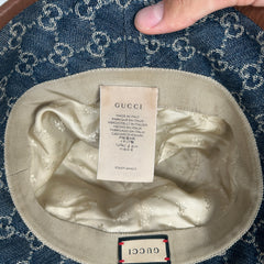 Gucci Denim Monogram Bucket Hat Size M