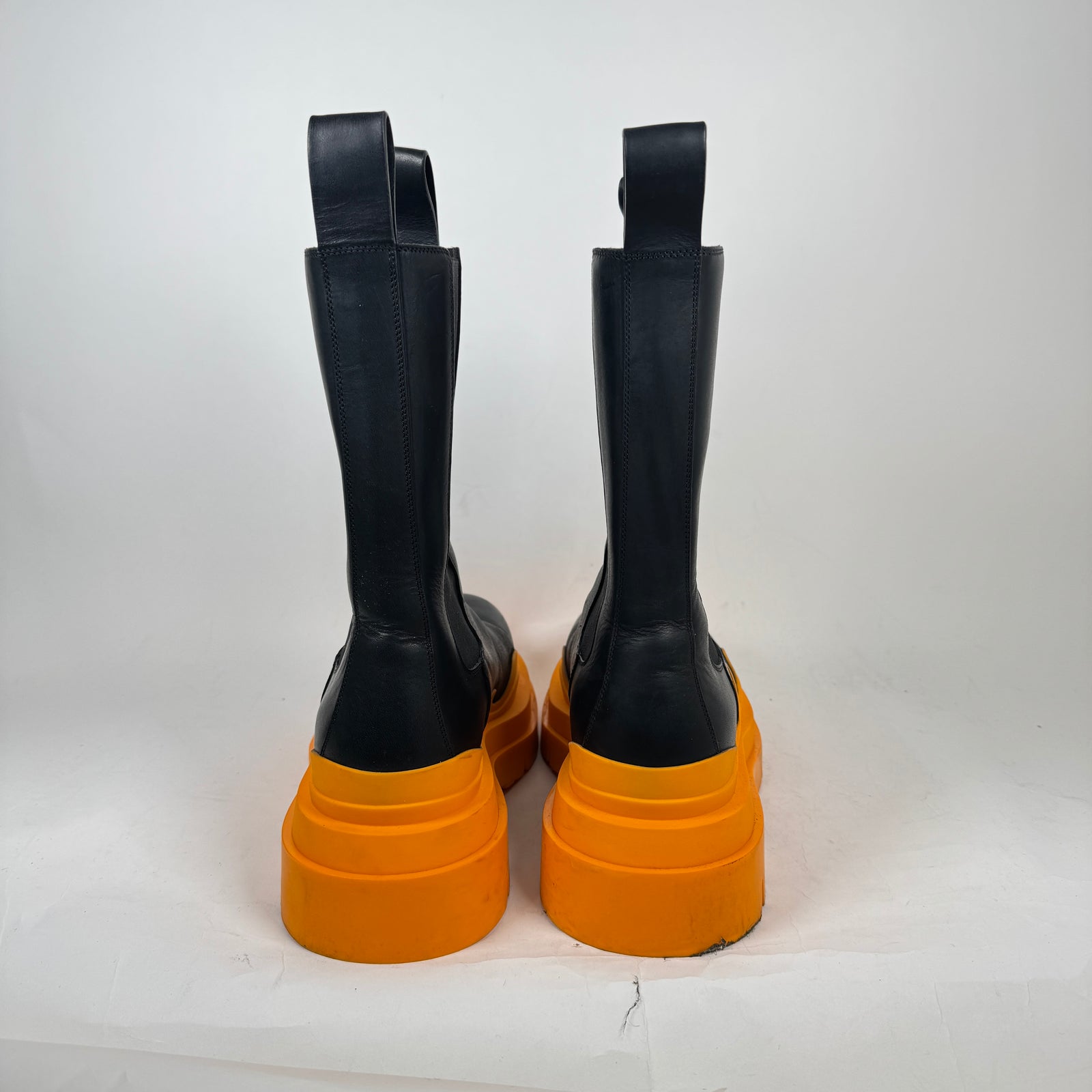 Bottega Veneta Black/Yellow Tire Chelsea Boot Size 43
