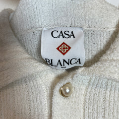 Casablanca White Knit Logo Polo Size XL
