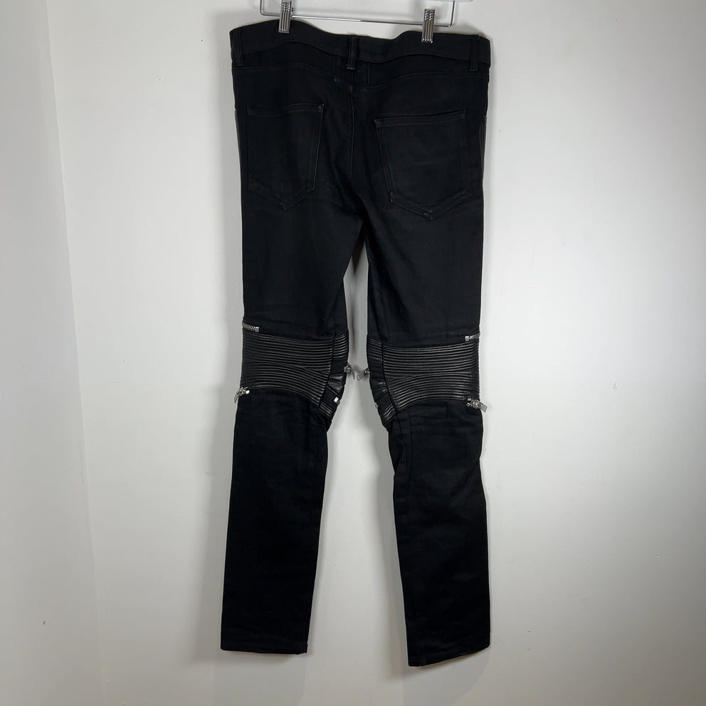 Saint Laurent FW13 D04 Lambskin Zipper Biker Jeans
