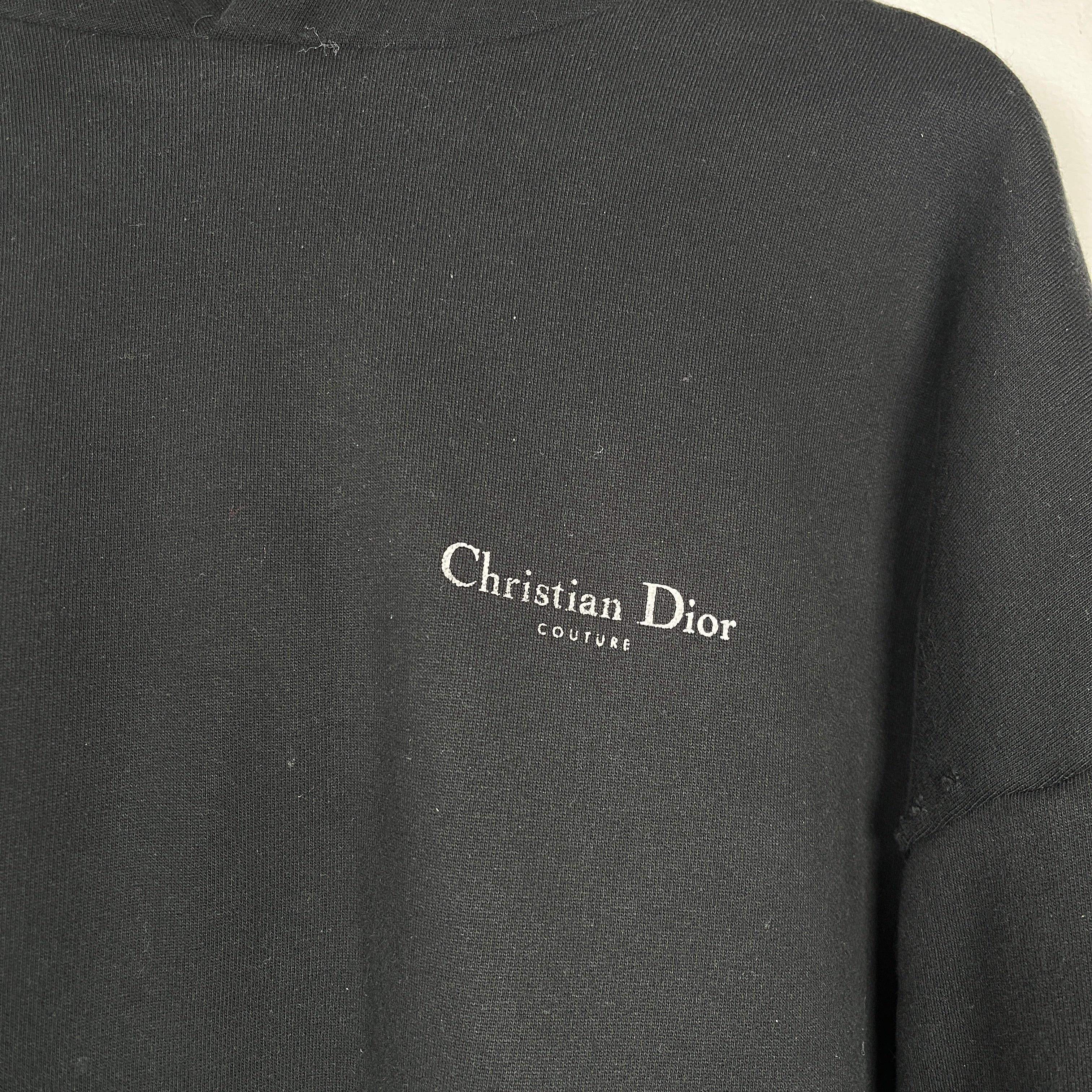 Christian Dior Couture Black Distressed Hoodie Size L – Street