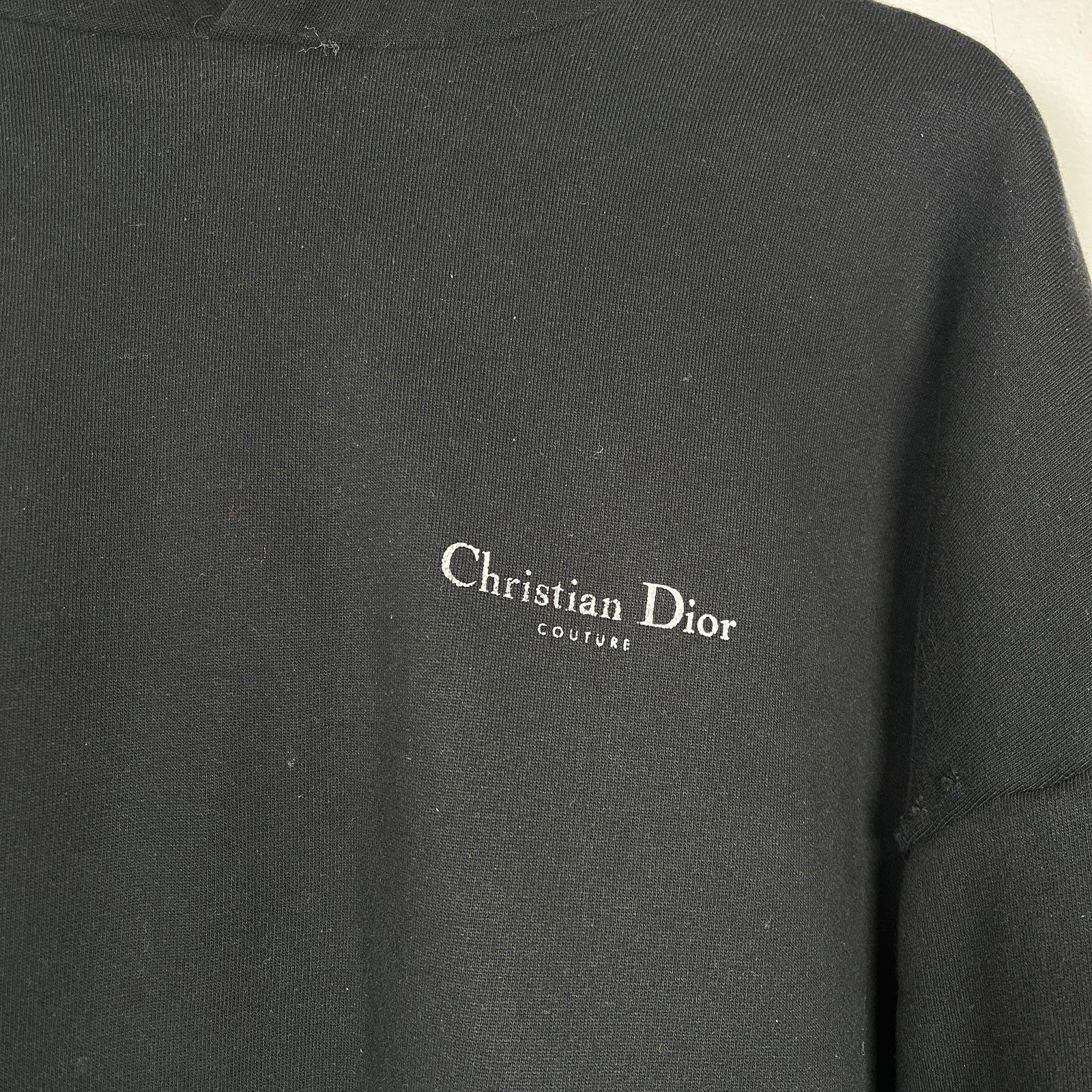 Christian Dior Couture Black Distressed Hoodie Size L