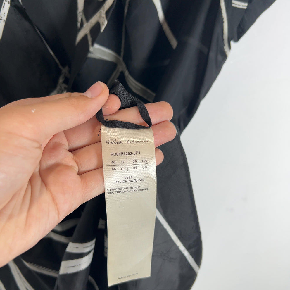 Rick Owens SS22 'Fogachine' Silk Faun Snap Collar Button-Up Shirt