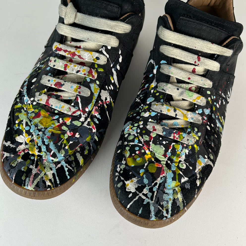 Maison Margiela Black Paint Splatter Gat Size 41