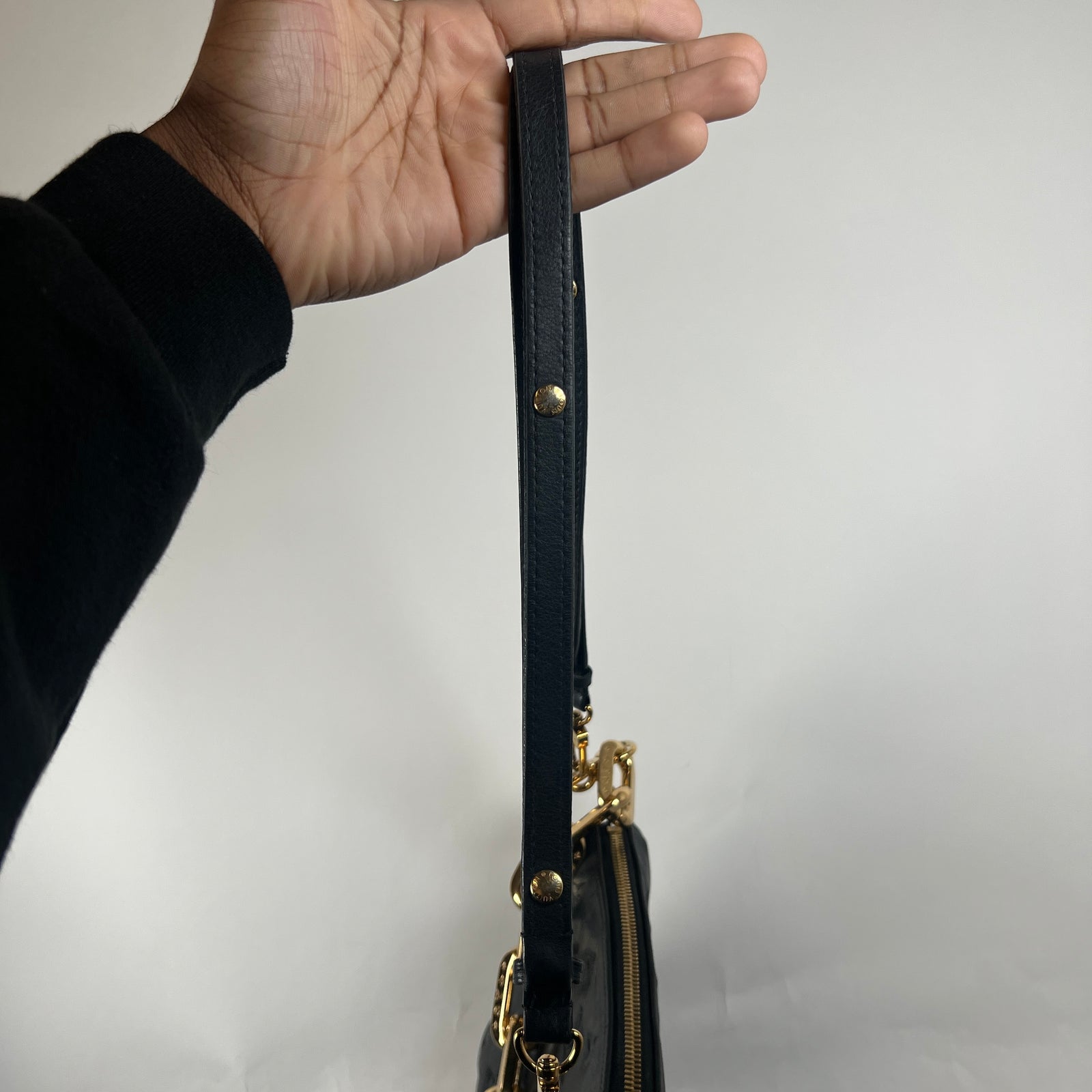 Louis Vuitton Black Lambskin Embossed Coussin BB Bag