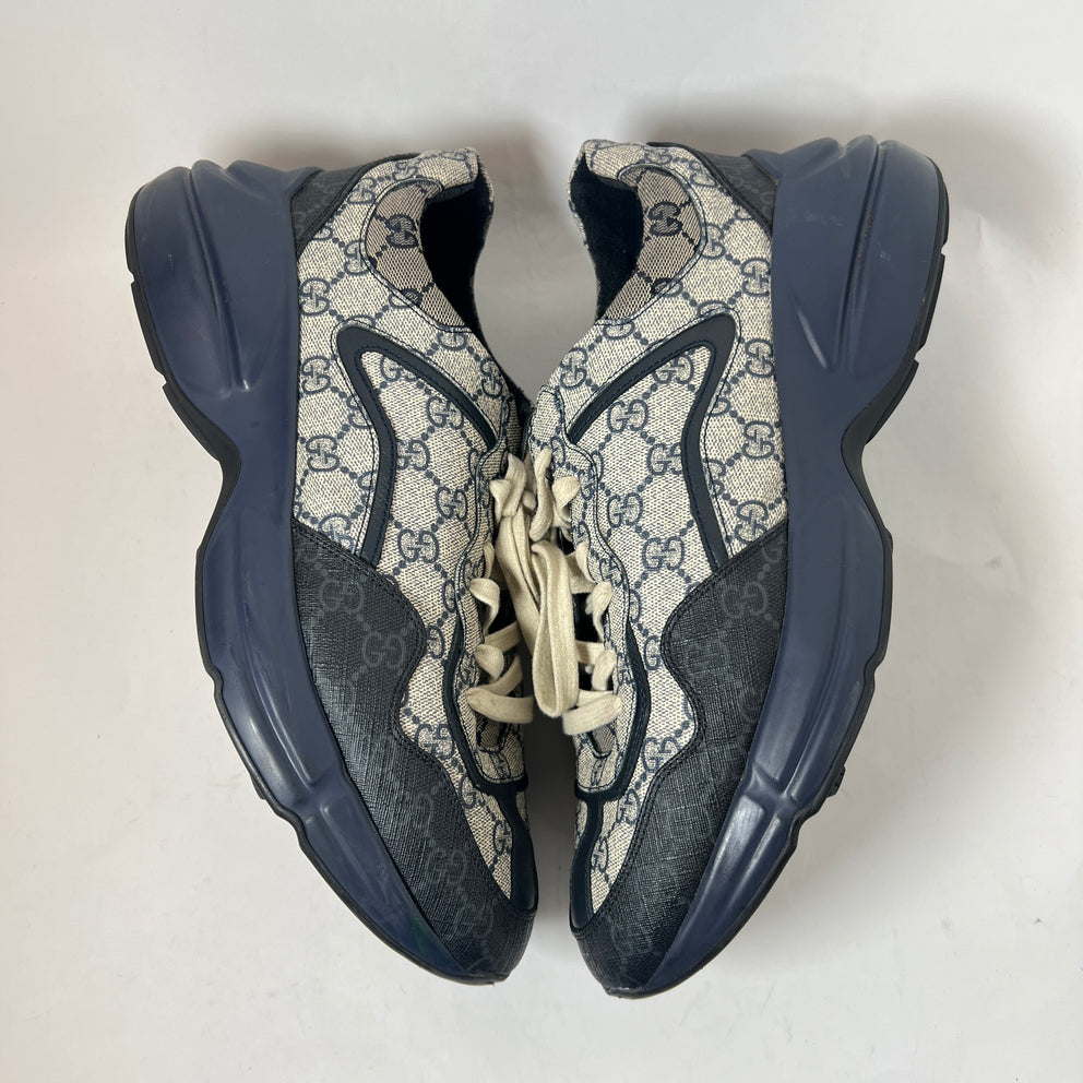 Gucci Navy GG Rhyton Sneaker Size GG 11