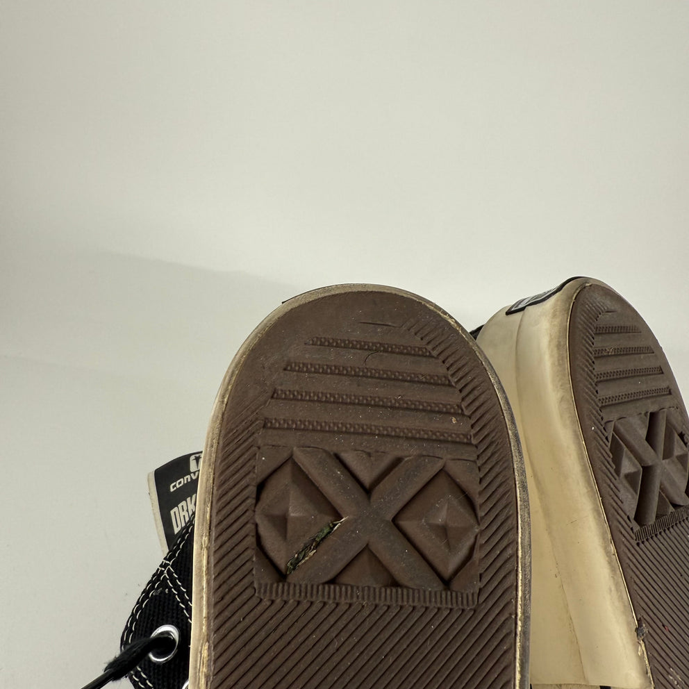 Rick Owens DrkShdw 'Drkstar' Black Hightop Converse Size 9