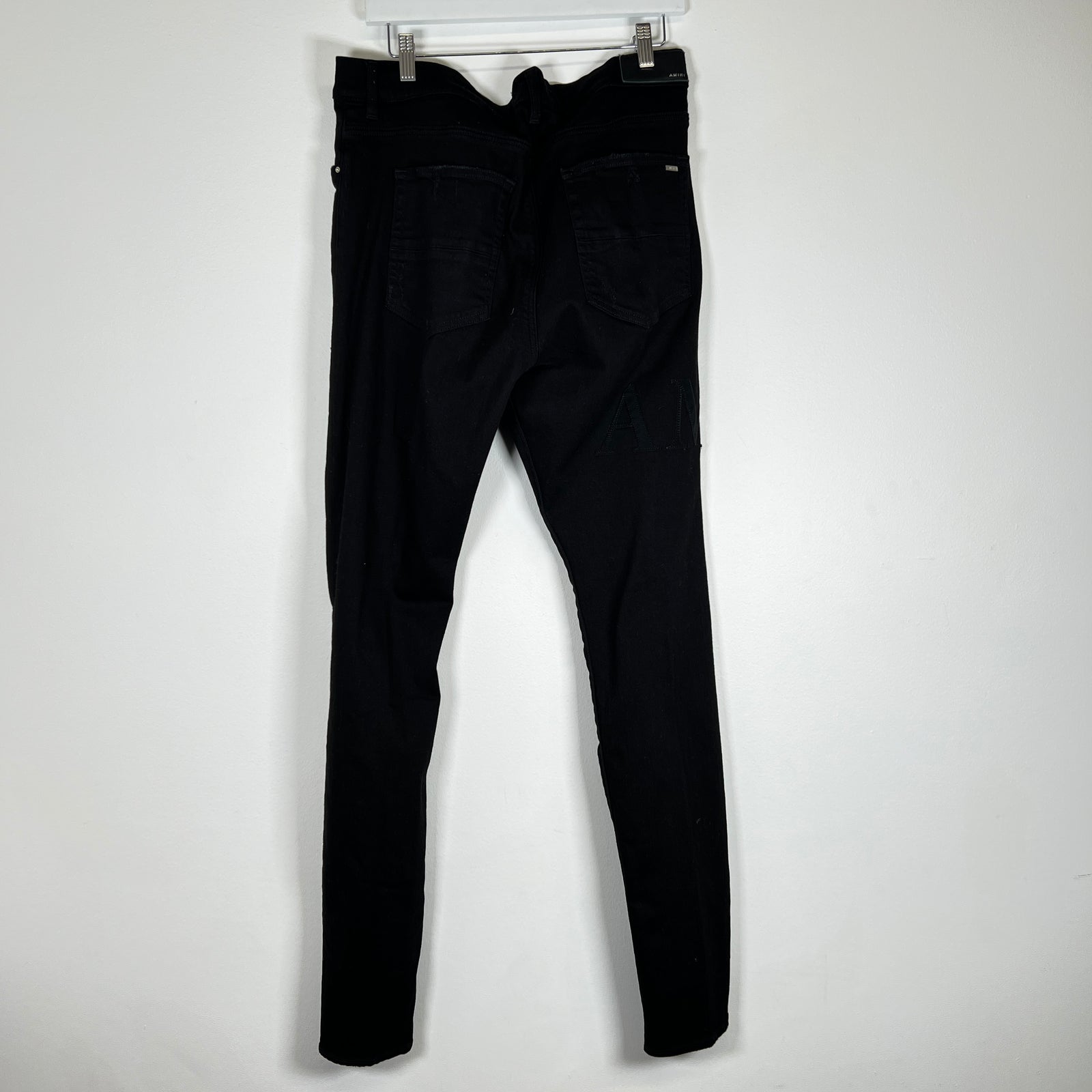 Amiri Thigh Spell-out Black Jeans Size 38