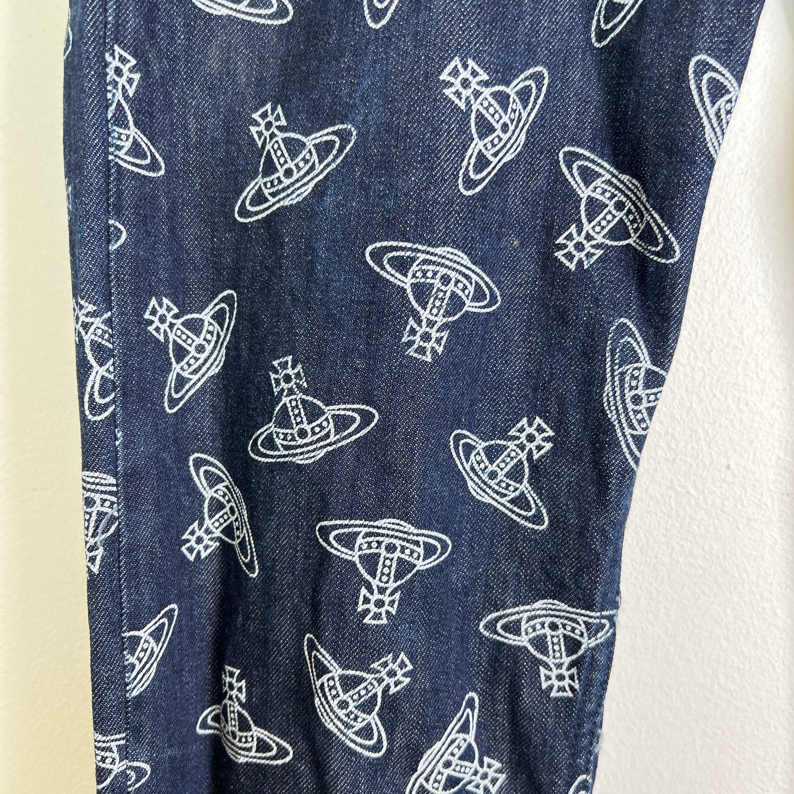 Vivienne Westwood Dark Blue Orb Print Jeans Size 29