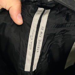 Rick Owens Black Calf Leather Tyrone F/W 22 Strobe Pants Size 46