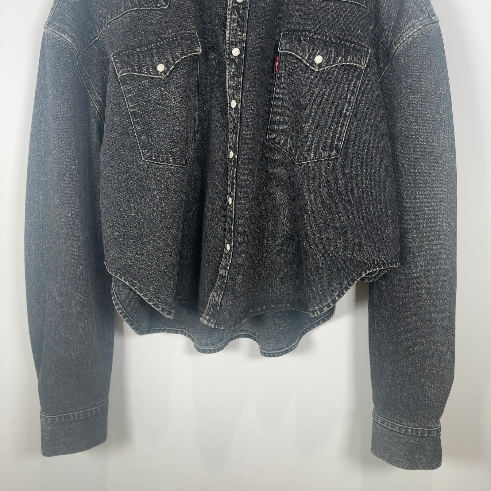 Vetements x Levi's Black Washed Denim Shirt Size 7XL