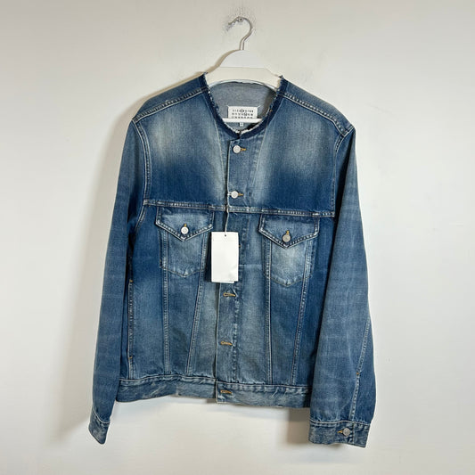 Maison Margiela Lightwash Collarless Denim Jacket Size 54