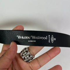 Vivienne Westwood Silver Orb Leather Belt