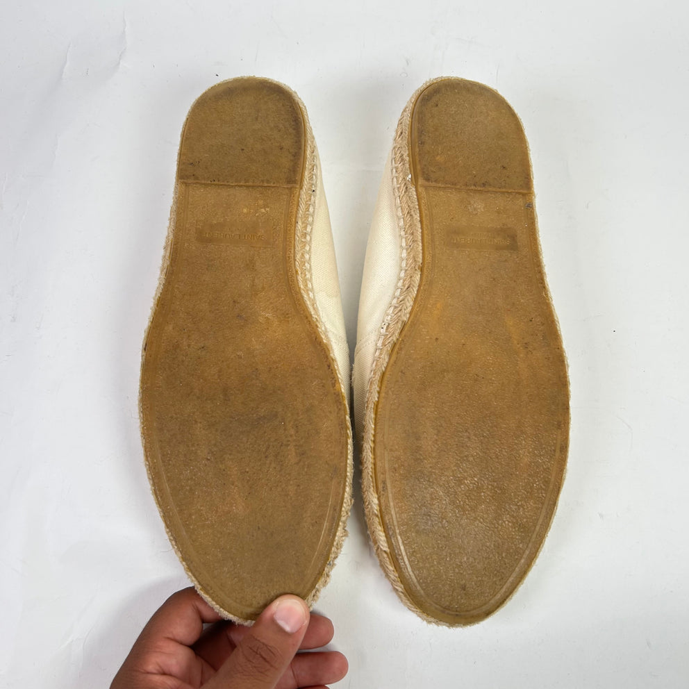 Saint Laurent Canvas Signature Embroidered Espadrilles