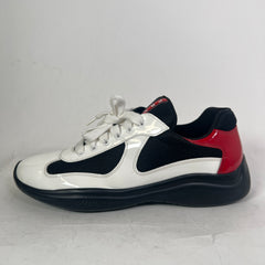 Prada White/Red Patent Leather America Cups
