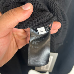 Balenciaga Black BB Laurel Crown Logo Knit Sweater Size XL