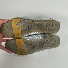 Dolce Gabbana Silver/Gold Cleat Style Low Top Sneaker Size 44