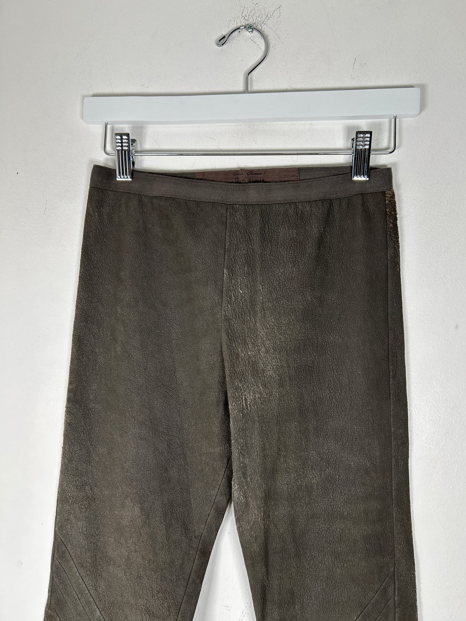 Rick Owens FW11 Limo Dust Blistered Leather Biker Leggings