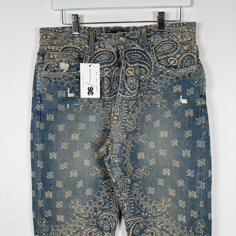 Amiri Bandana Paisley Denim Pants Size 30