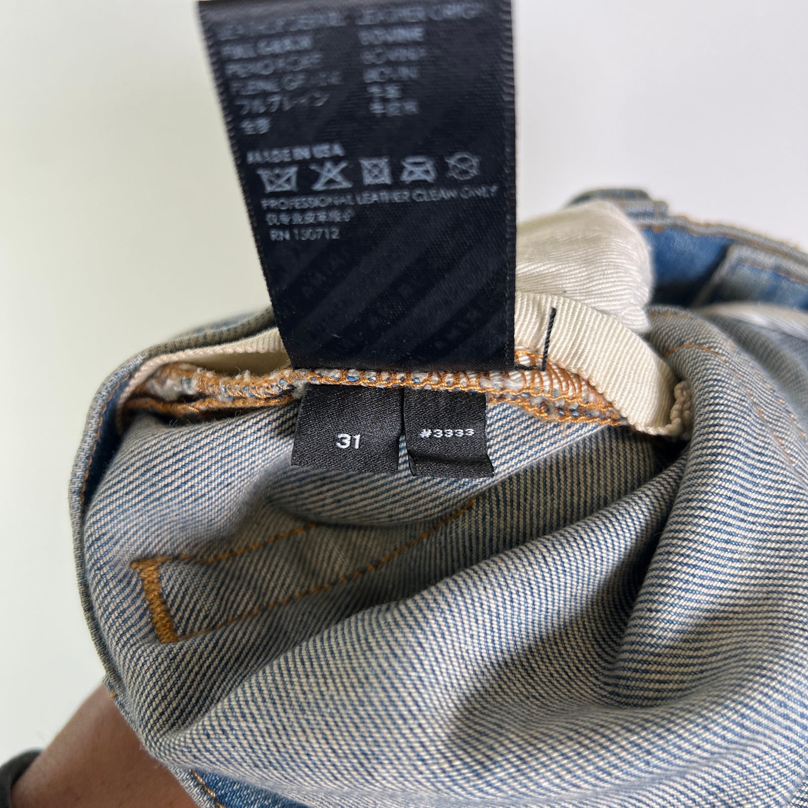 Amiri Clay Indigo Core Logo Camo Applique Jeans