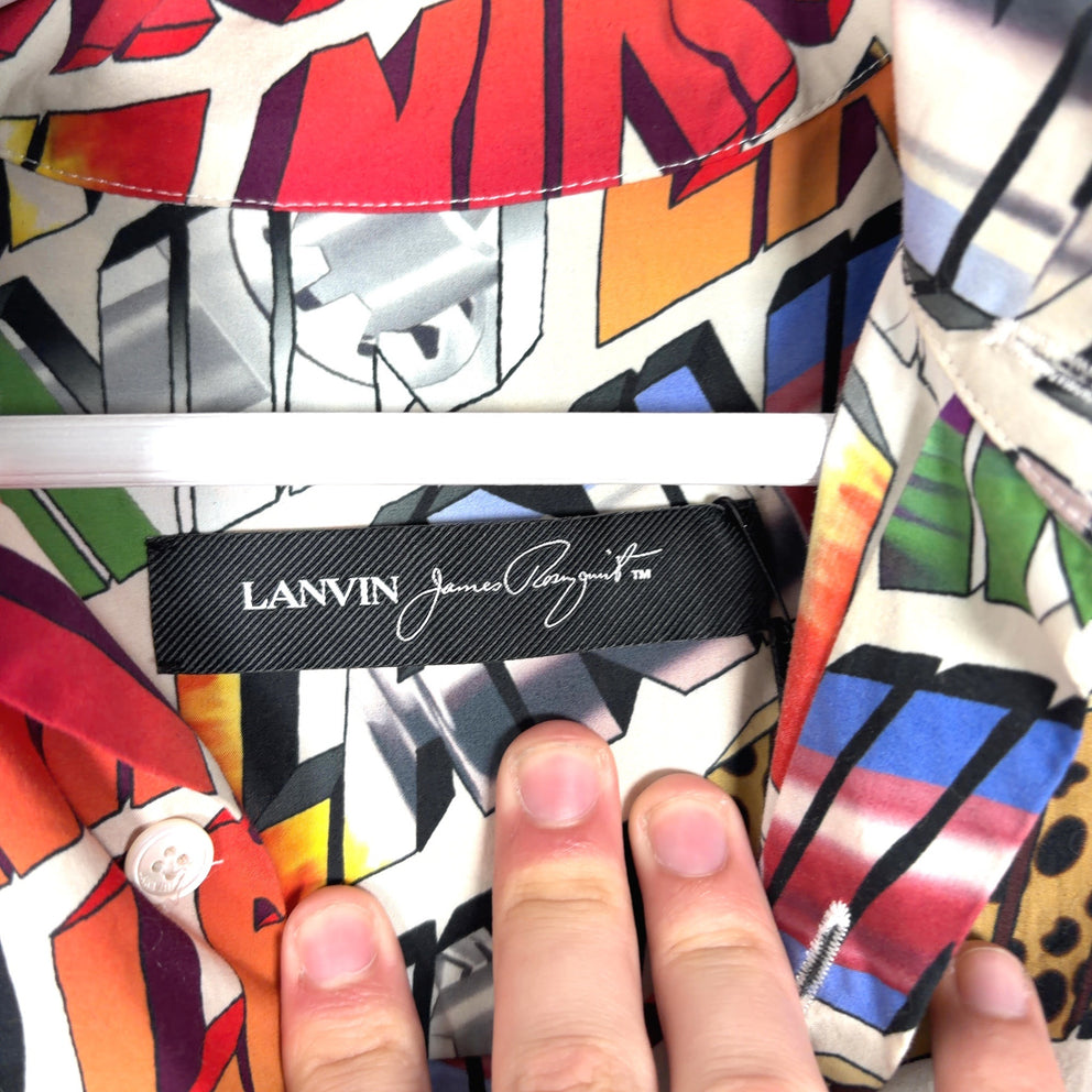 Lanvin Multi Print Logo Button Up Shirt