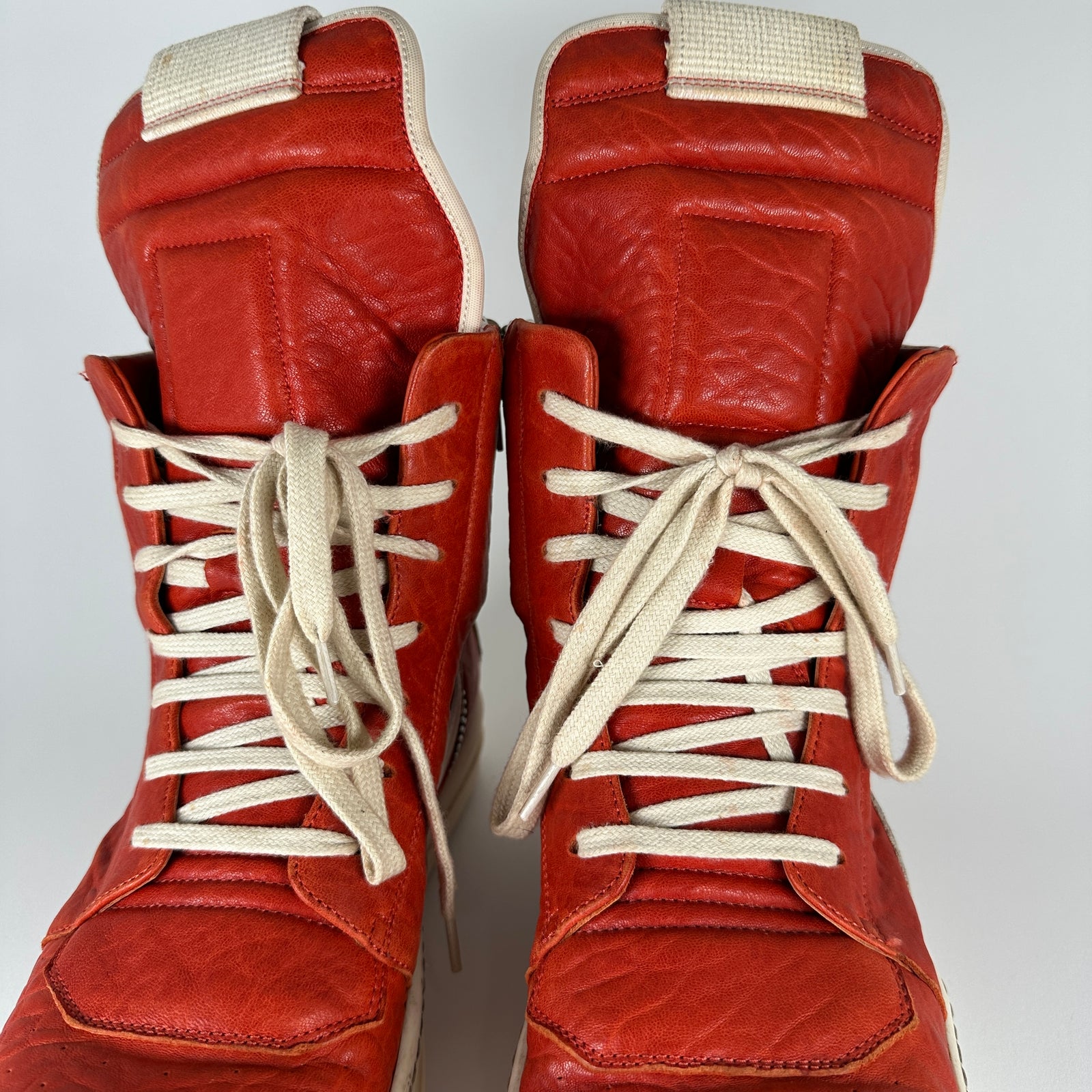 Rick Owens Orange Lamb Leather Geobaskets Size 41