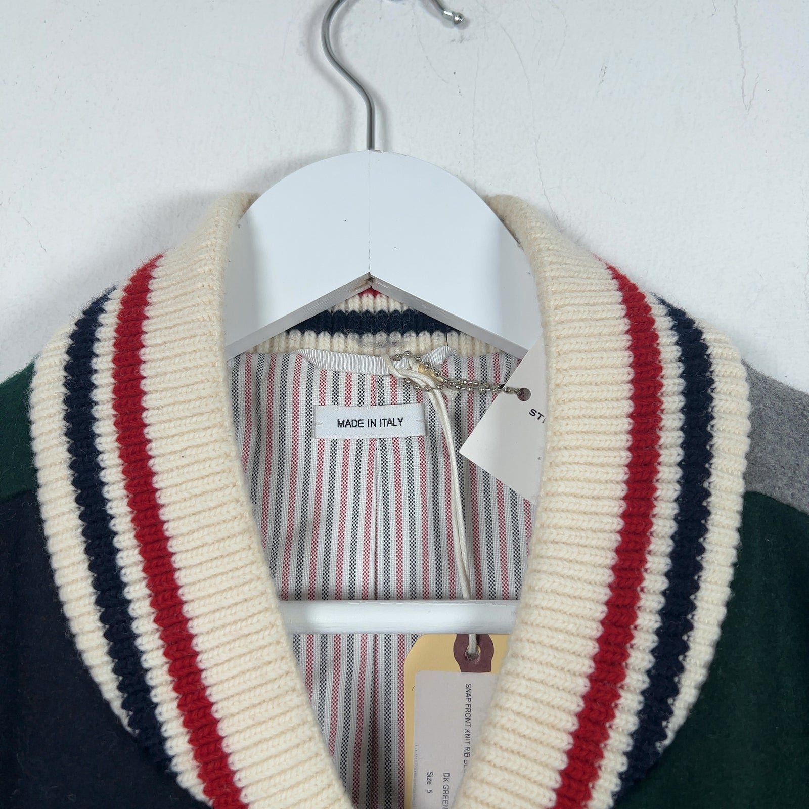 Thom Browne Color Block Wool Varsity Jacket