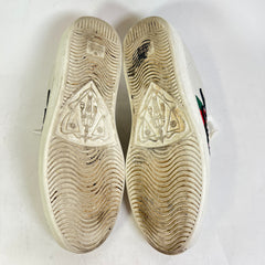 Gucci White Embroidered Snake Ace Lowtop Sneakers