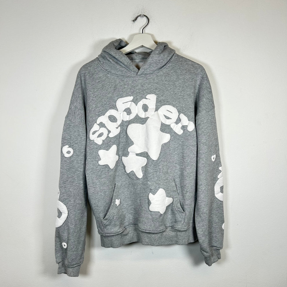 Sp5der Grey Beluga Hoodie Size XL