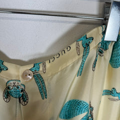 Gucci Teal Freya Hartas Silk Shorts Size XXL