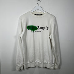 Palm Angel Graffiti Logo White Crewneck Size S