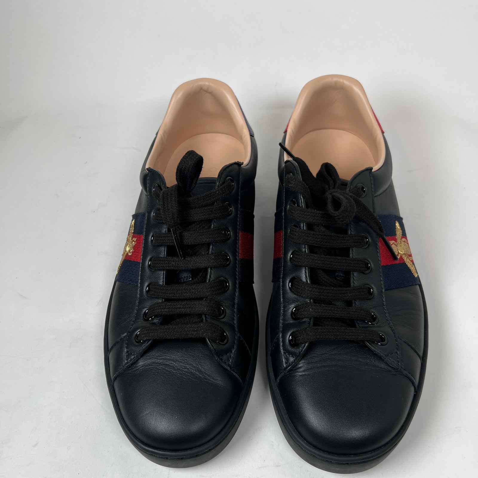 Gucci Black Embroidered Bee Ace Sneaker Size GG 8