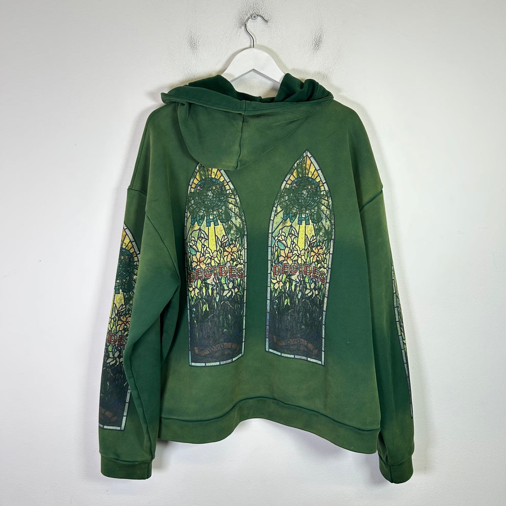 Who Decides War Vintage Green Faded Hoodie