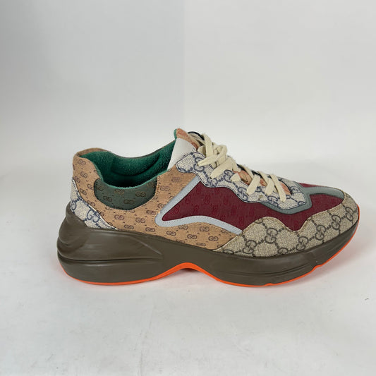 Gucci Burgundy GG Rhyton Sneaker Size GG 10