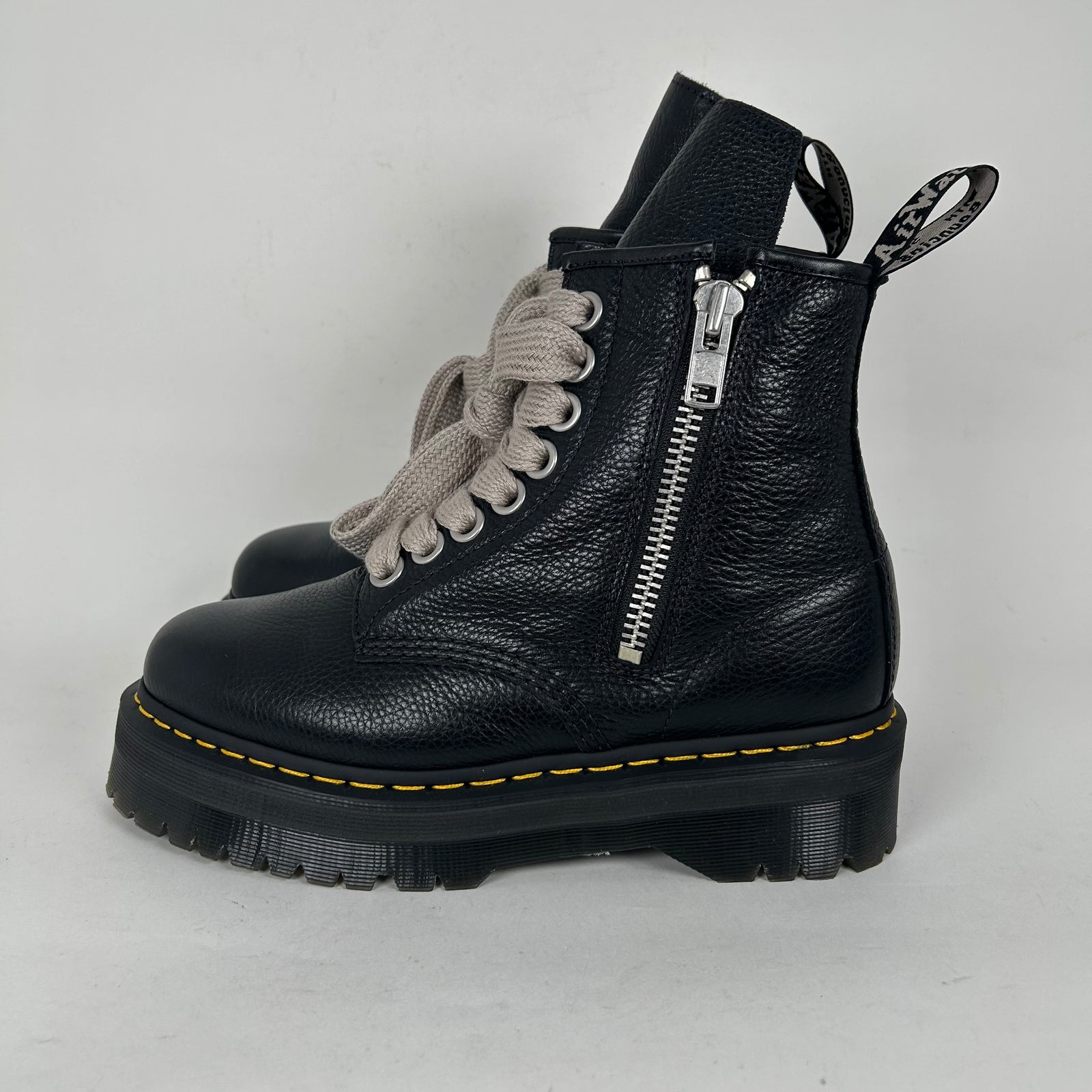Rick Owens x Doc Martens Jumbo Lace Quad Sole Black Boot Size 9.5